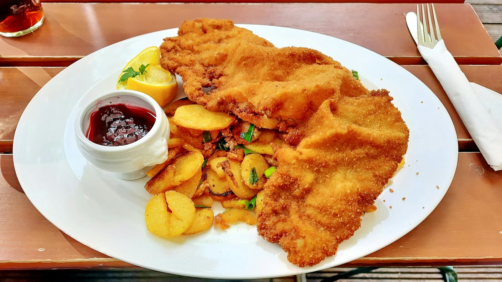 Schnitzel, schön knusprig.